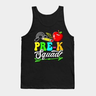 Back To School First Day Of Pre K Squad Teacher Cute Tank Top